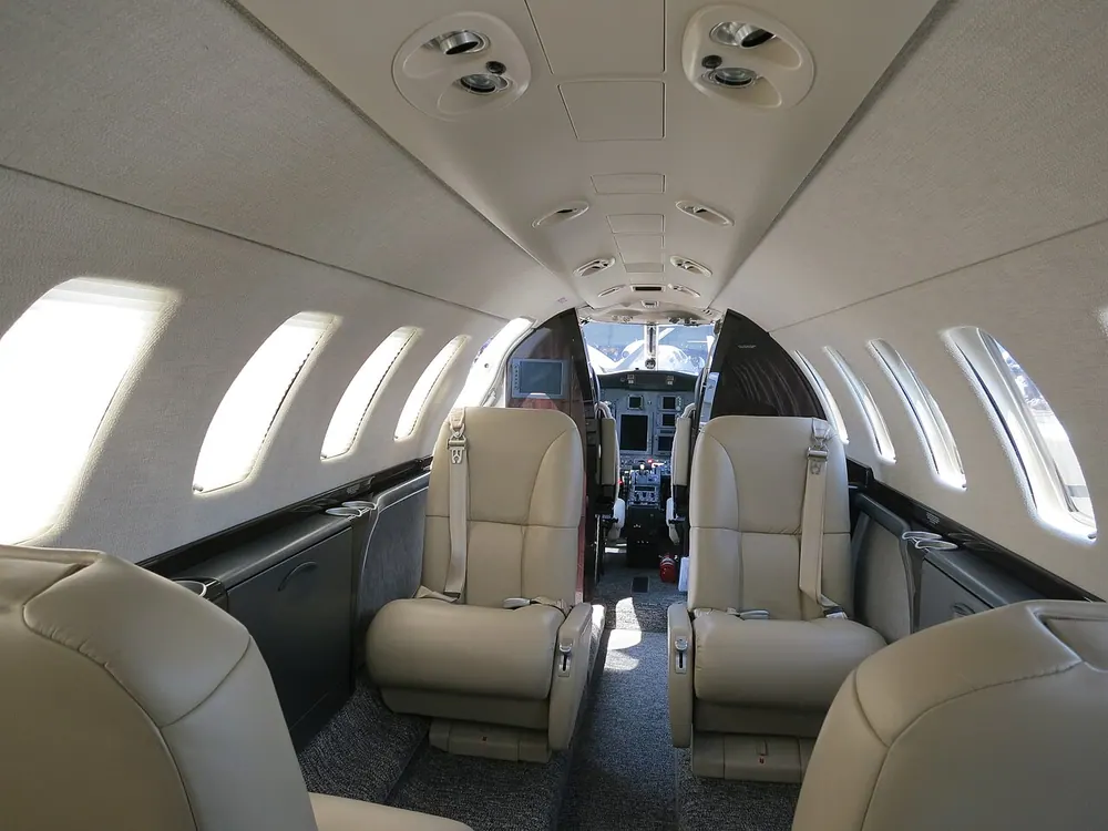 Citation CJ3 cabin, looking forward.