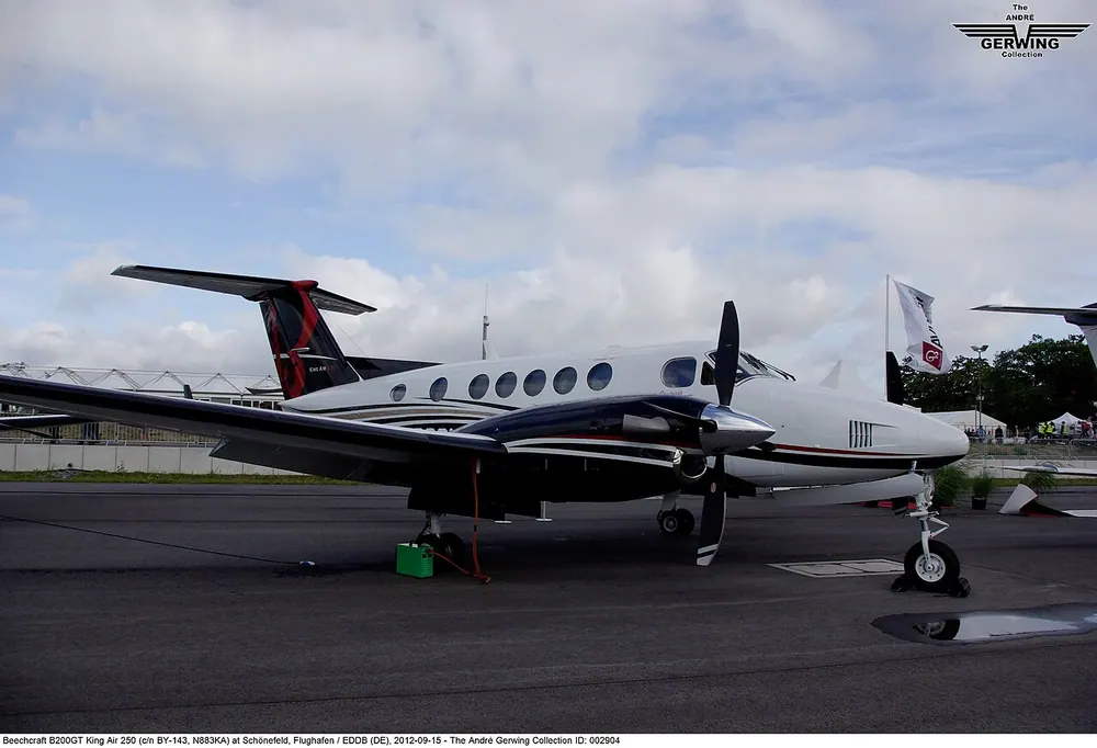 King Air 250, N883KA, on the ramp.