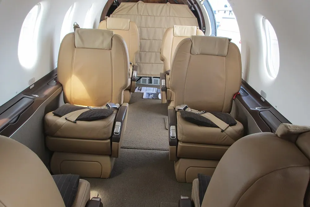 Pilatus PC-12 cabin example, photographed in 2012.
