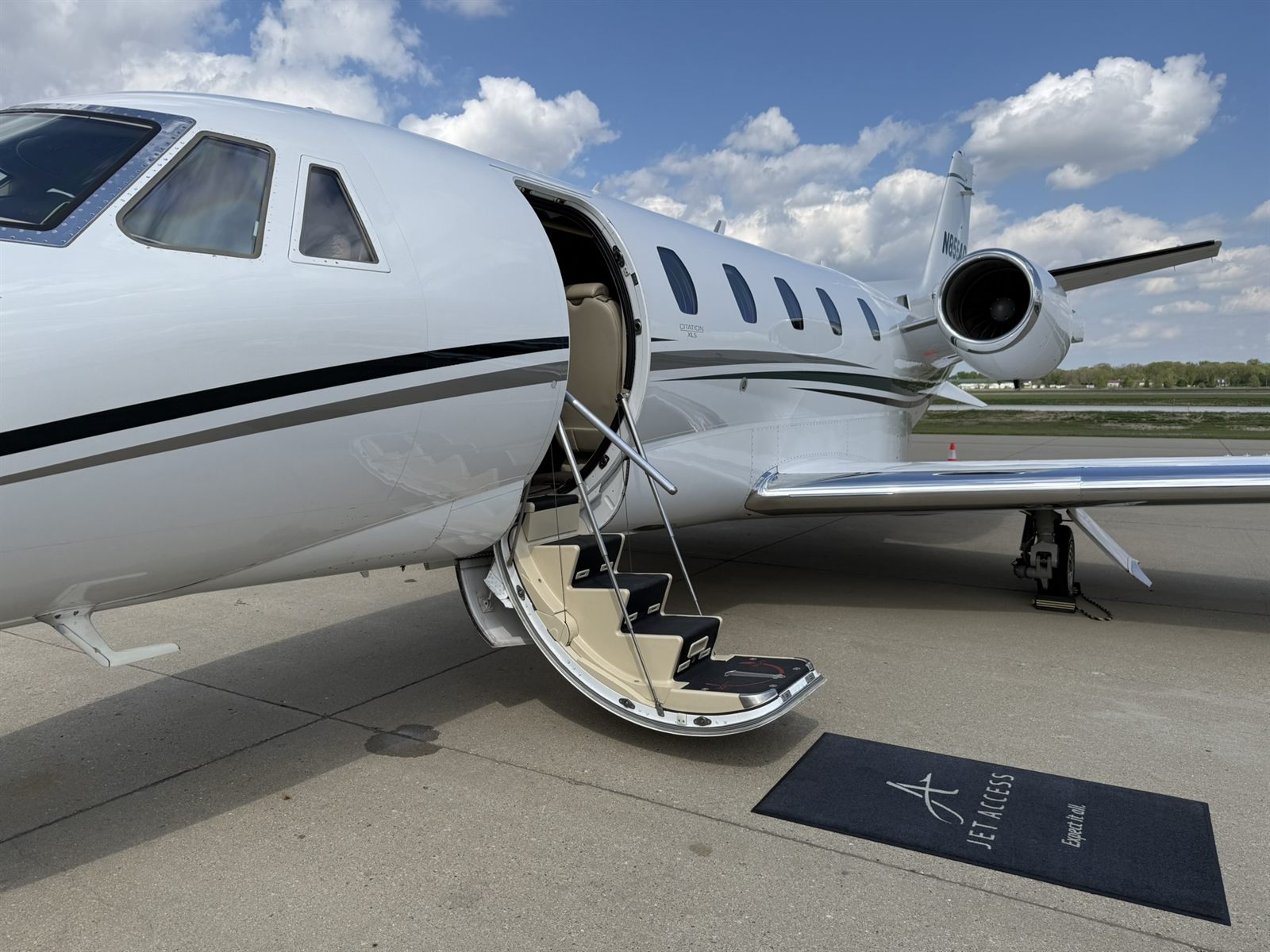 Citation XLS on the ramp with the airstair down before departure